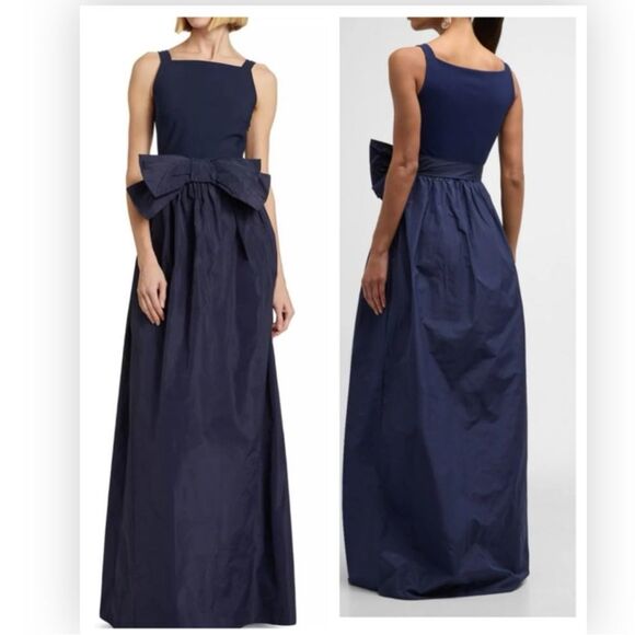 Chiara Boni La Petite Robe Harlee Bow Navy Blue Gown size 14 NWT $995 - Picture 1 of 6